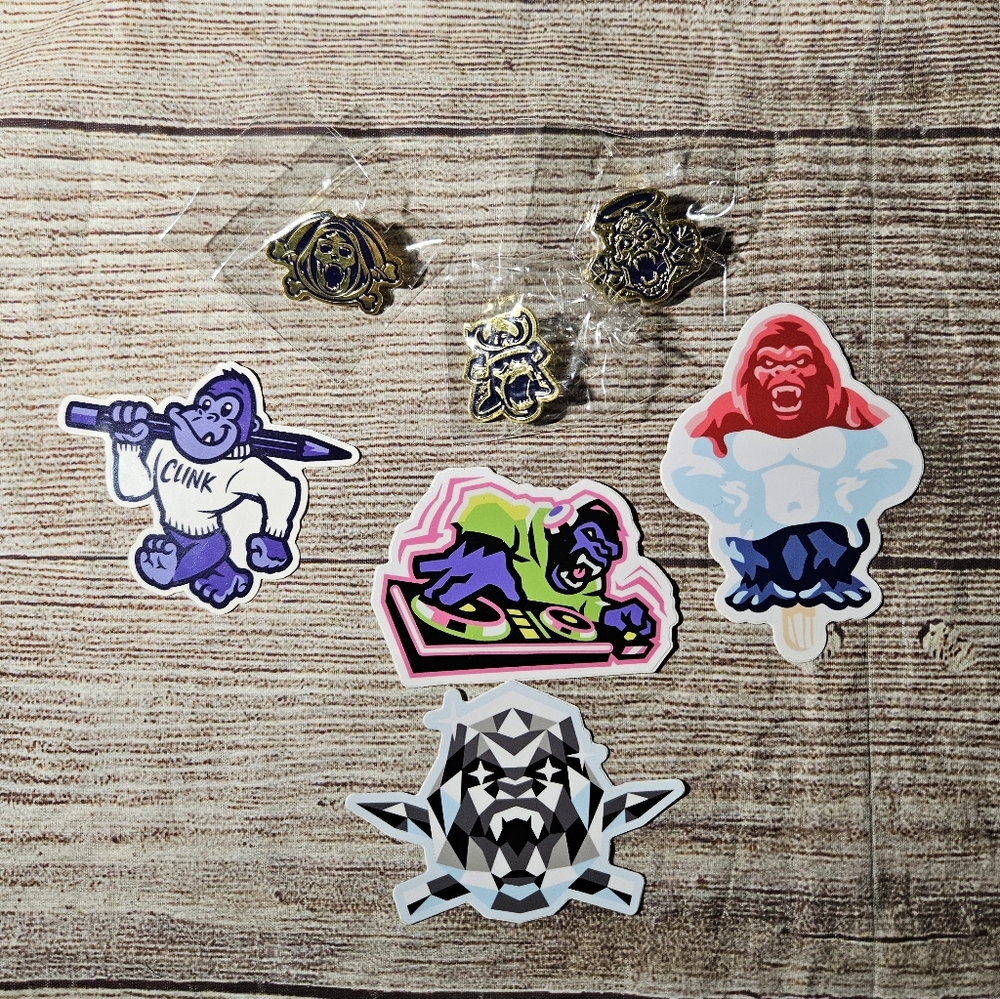 Clink room pins and stickers bundle